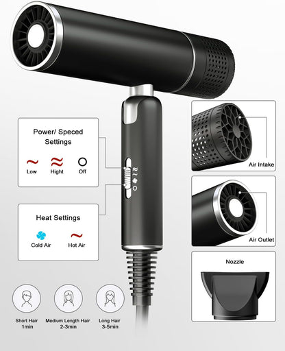 7MAGIC Fast-Drying Ionic Hair Dryer – Travel & Foldable