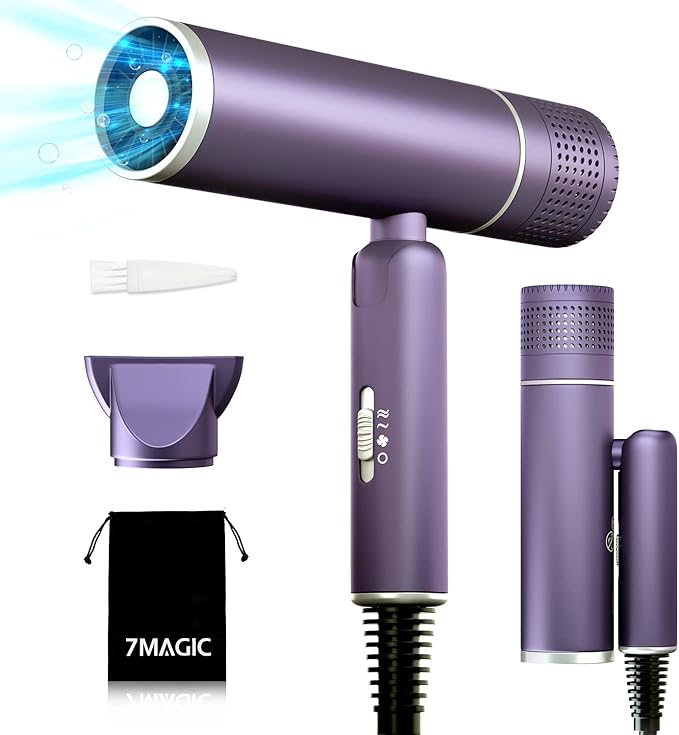7MAGIC Fast-Drying Ionic Hair Dryer – Travel & Foldable